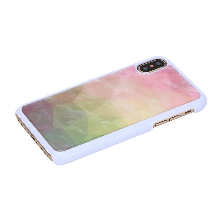 Baltas telefono dėklas iPhone XS/S „Water Flower“