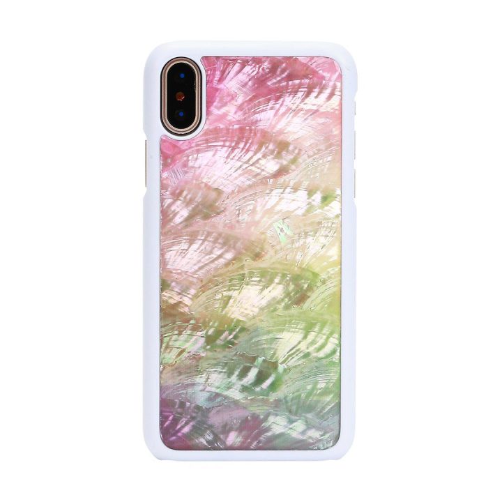 Baltas telefono dėklas iPhone XS/S „Water Flower“