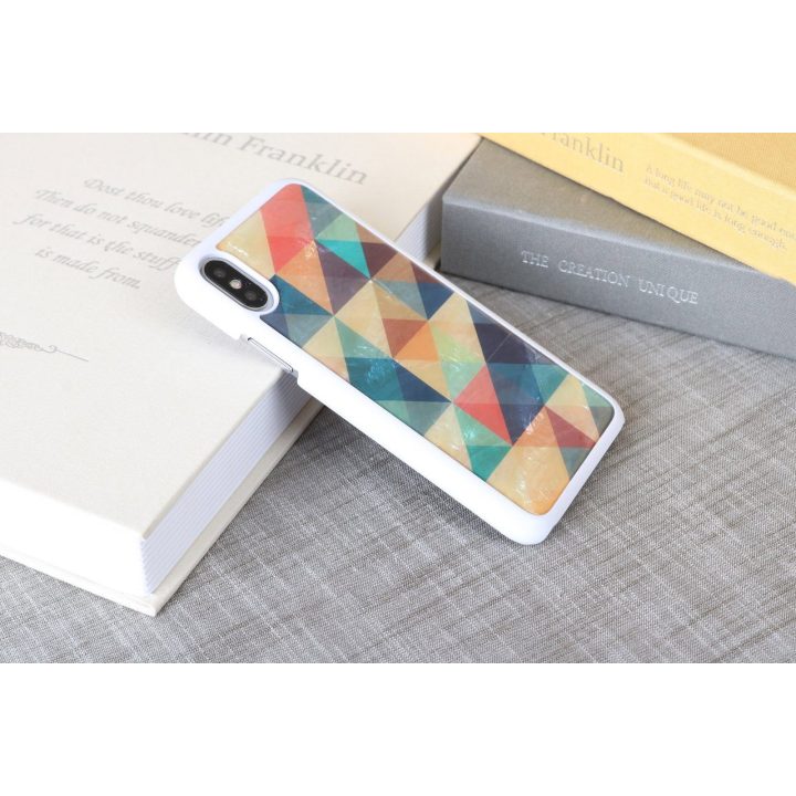 Telefono dėklas iPhone XS/S, mozaikinis baltas