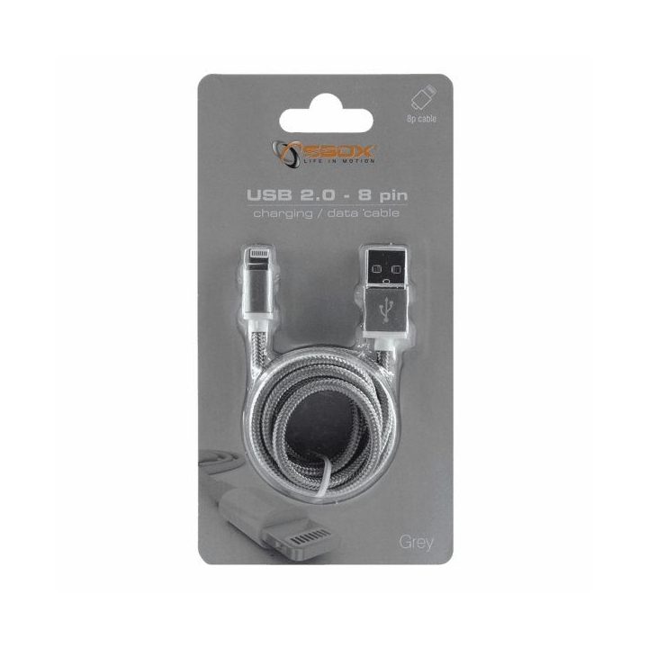 Pilkas USB A į Lightning laidas, 1,5 m