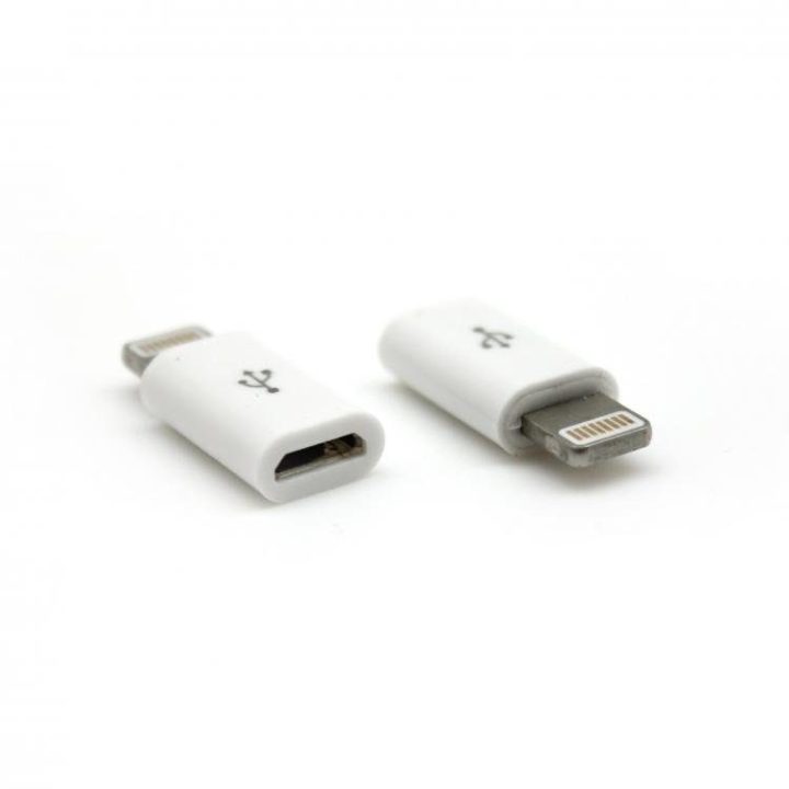 Baltas „Lightning“ į „Micro USB“ adapteris