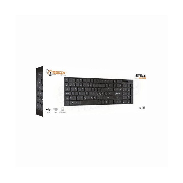 105 klavišų membraninė klaviatūra Sbox K-18US, juoda
