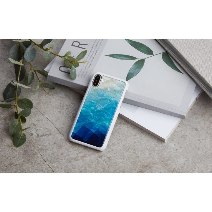 Telefono dėklas iPhone XS/S, mėlynai baltas