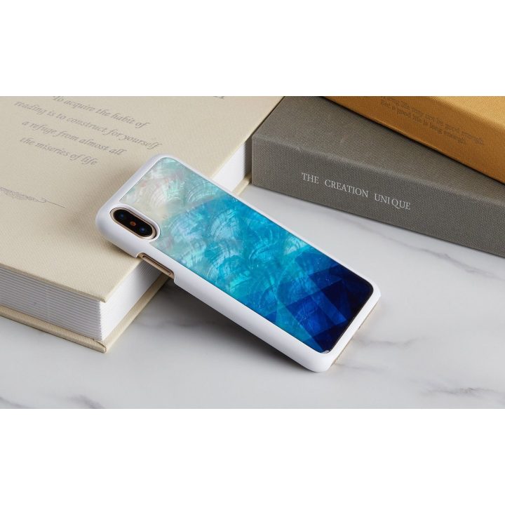 Telefono dėklas iPhone XS/S, mėlynai baltas