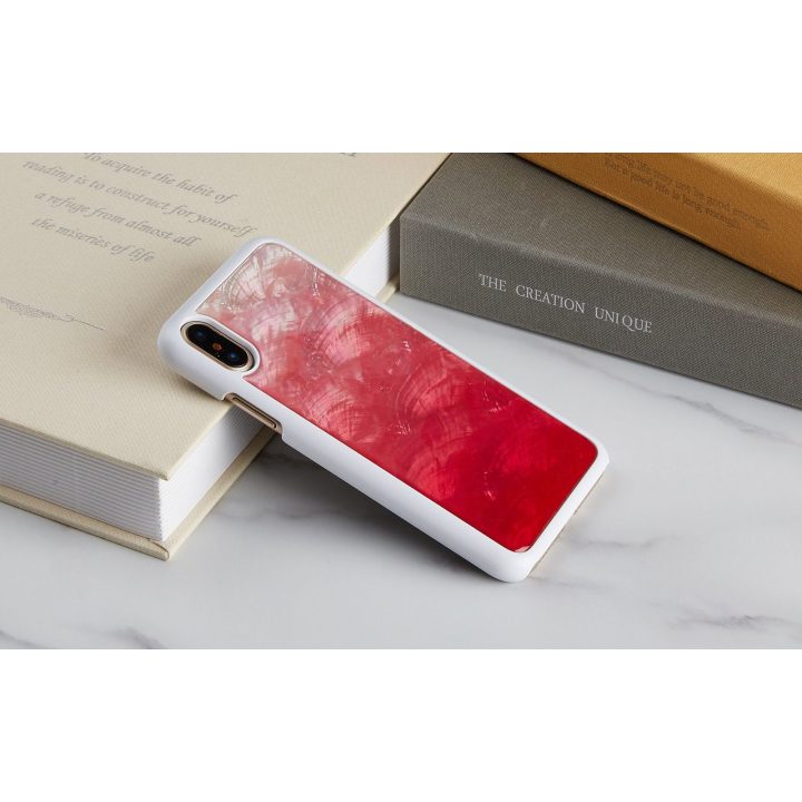 Telefono dėklas iPhone XS/S, rožinis ir baltas
