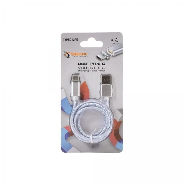 Magnetinis USB 2.0 laidas A–C, 1 m, sidabrinis