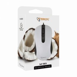 Balta laidinė optinė pelė Sbox M-901, 1000 DPI
