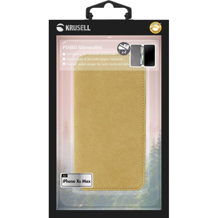 Krusell Broby 4 Card SlimWallet dėklas Apple iPhone XS Max, rudas