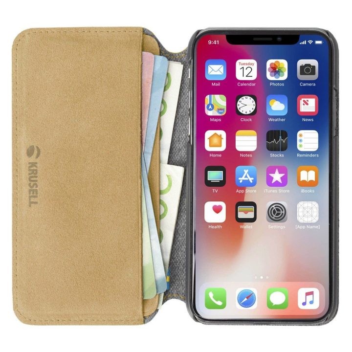 Krusell Broby 4 Card SlimWallet dėklas Apple iPhone XS Max, rudas