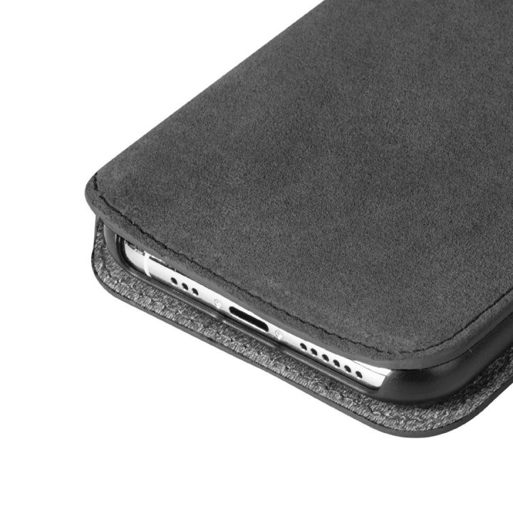 Piniginės tipo telefono dėklas Krusell Broby, skirtas Apple iPhone 11 Pro Max, akmens spalvos