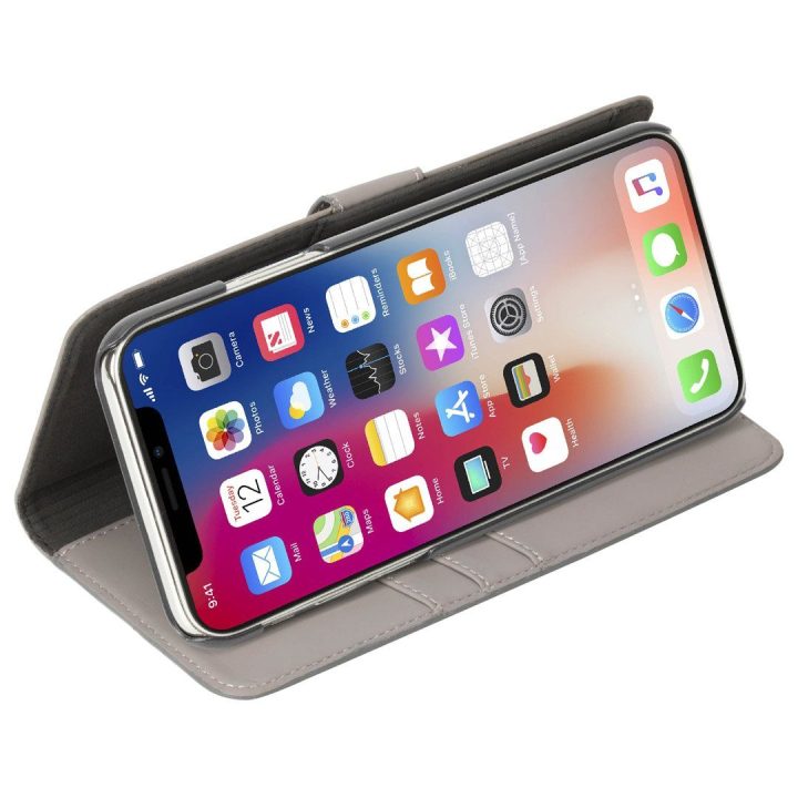 Pilkas folio dėklas iPhone Xs Max