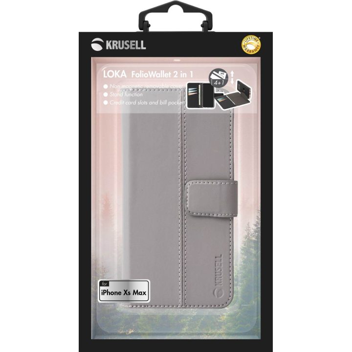 Pilkas folio dėklas iPhone Xs Max
