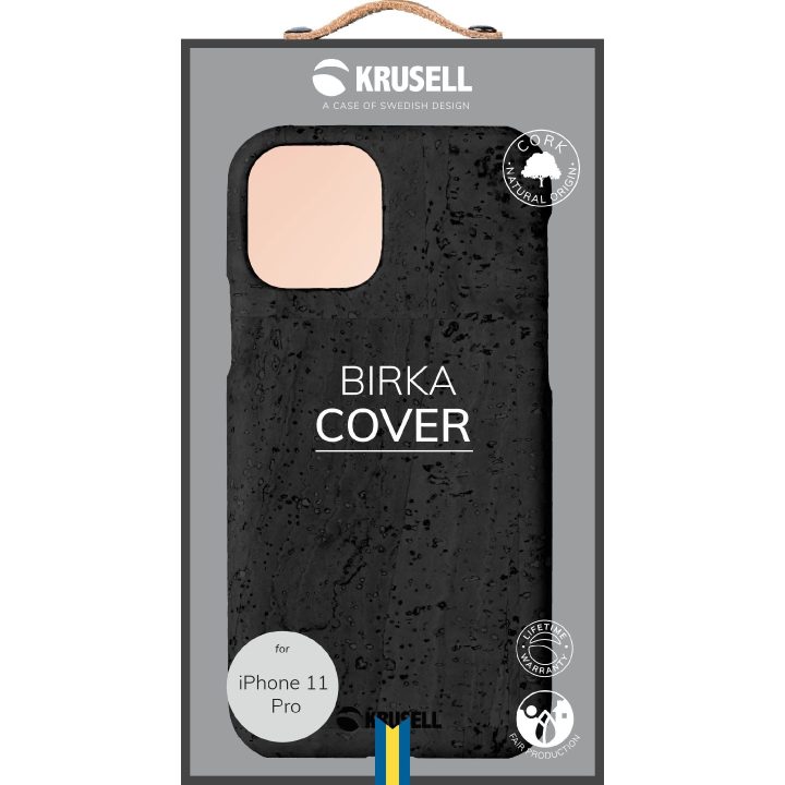 Juodas telefono dėklas Krusell Birka Cover Apple iPhone 11 Pro