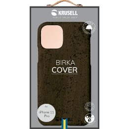 Tamsiai rudas telefono dėklas Krusell Birka Cover Apple iPhone 11 Pro