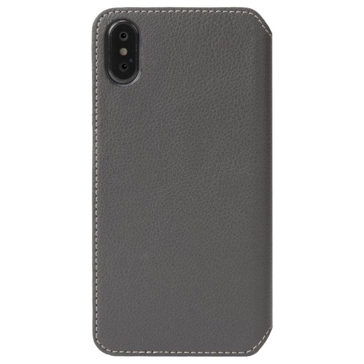 Pilkas folio dėklas Apple iPhone XS Max telefonui
