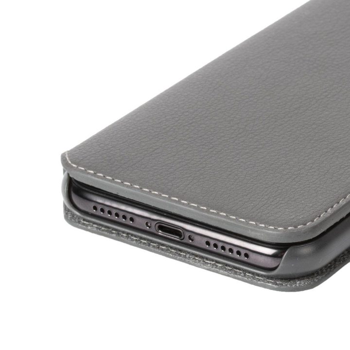 Pilkas folio dėklas Apple iPhone XS Max telefonui