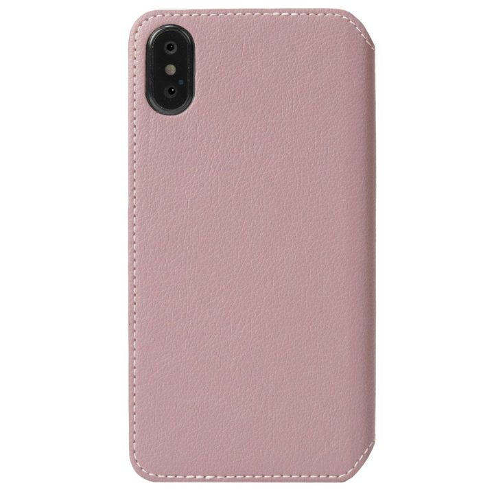 Rožinis folio dėklas iPhone Xs Max telefonui su 4 kortelių vietomis