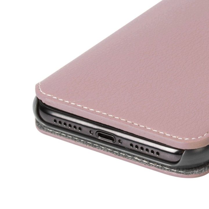 Rožinis folio dėklas iPhone Xs Max telefonui su 4 kortelių vietomis