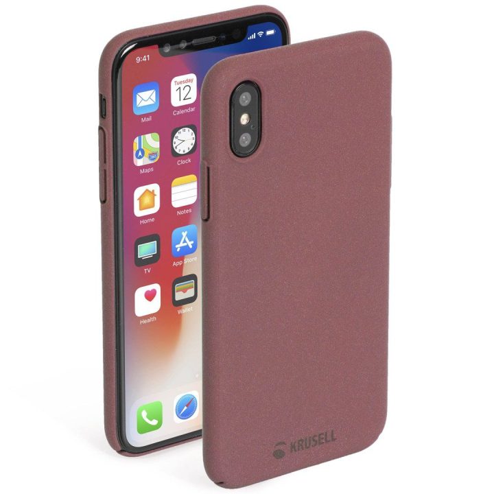 Krusell Sandby piniginės tipo dėklas iPhone X/XS, burgundiškas