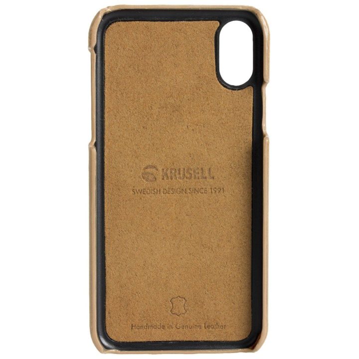 Telefono dėklas Krusell Sunne 2 Card Cover, skirtas iPhone XS Max, rusvai gelsvas