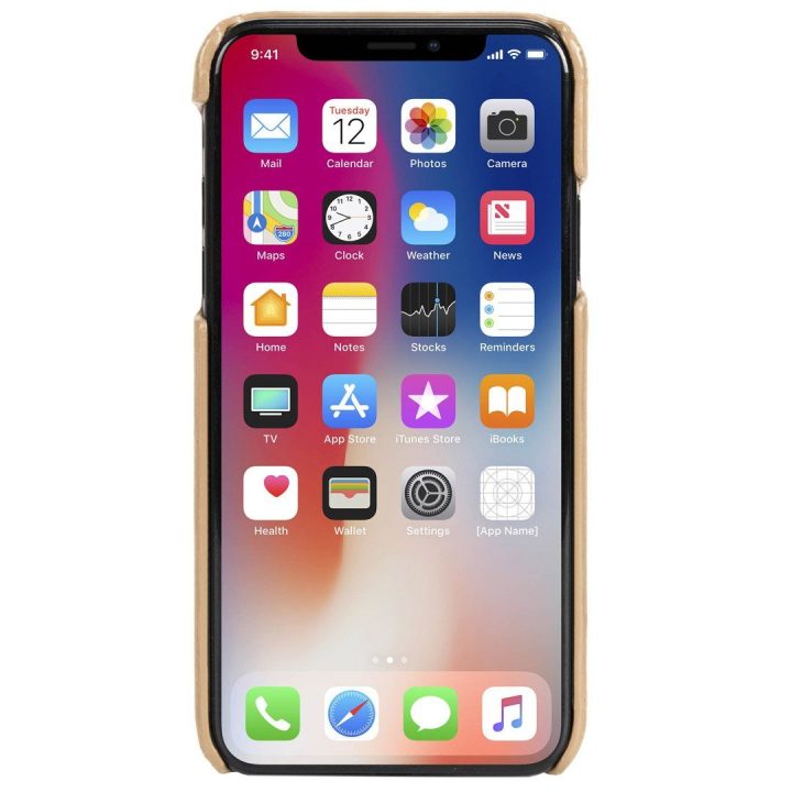 Telefono dėklas Krusell Sunne 2 Card Cover, skirtas iPhone XS Max, rusvai gelsvas