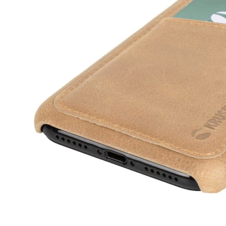 Telefono dėklas Krusell Sunne 2 Card Cover, skirtas iPhone XS Max, rusvai gelsvas