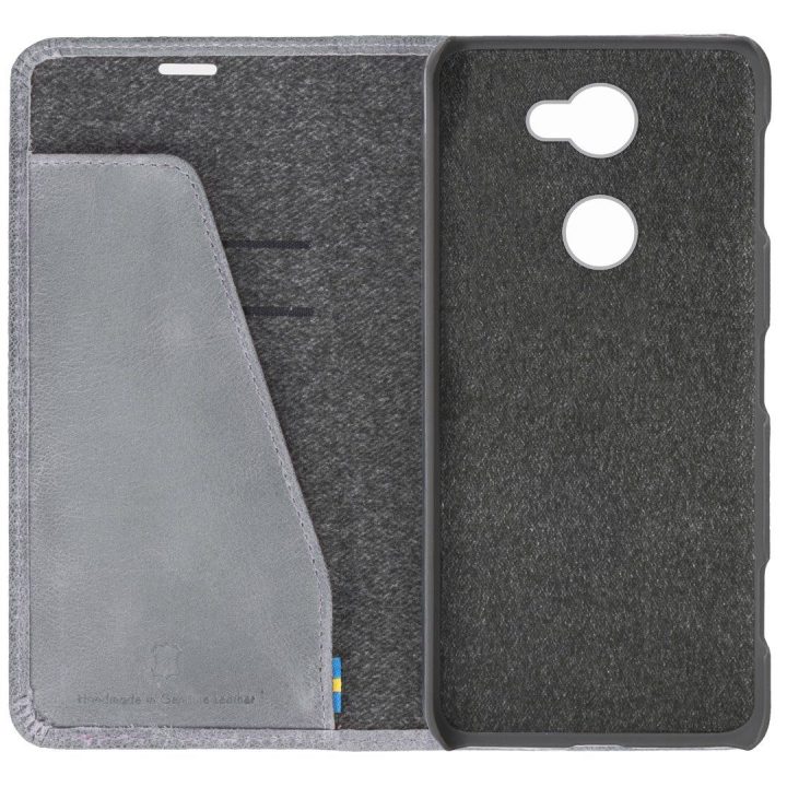 Krusell piniginės tipo dėklas Sony Xperia L2, pilkas
