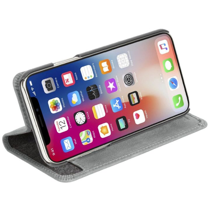 Krusell Sunne 4 Card FolioWallet telefono dėklas iPhone Xs Max, pilkas