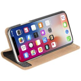 Krusell Sunne folio dėklas iPhone Xs Max, rusvai gelsvas