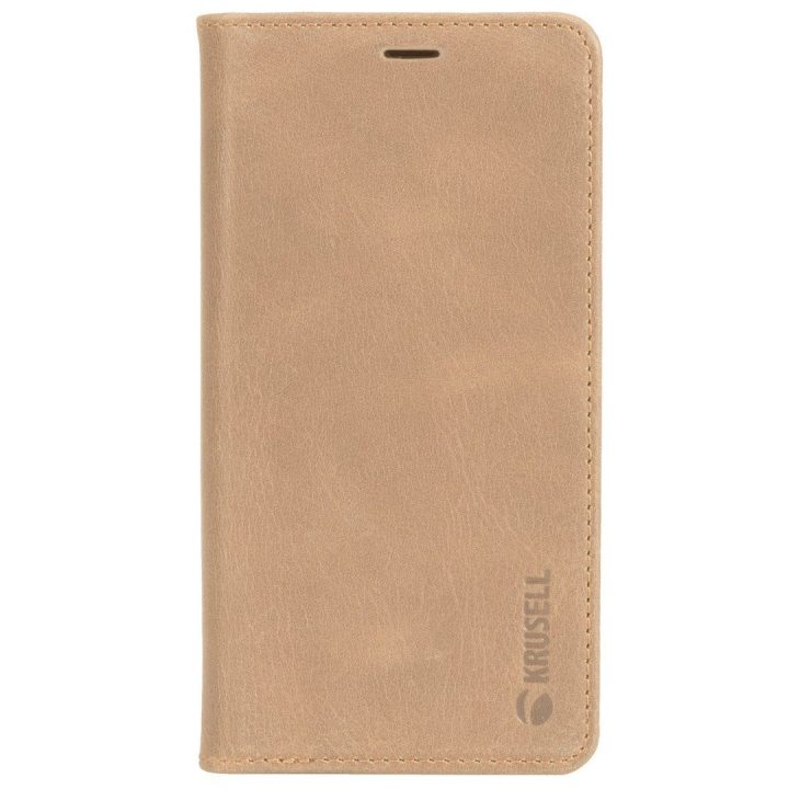 Krusell Sunne folio dėklas iPhone Xs Max, rusvai gelsvas