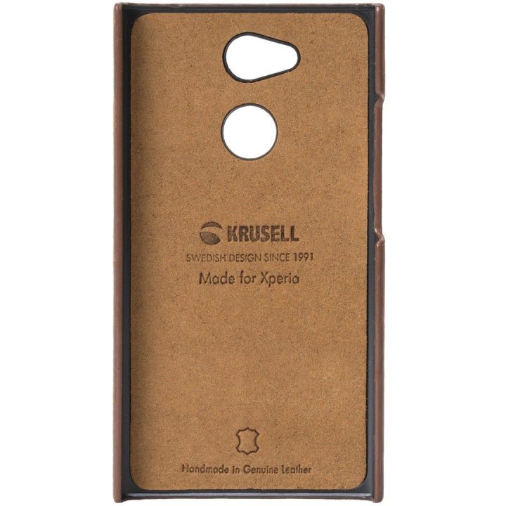 Rudas odinis dėklas Sony Xperia L2