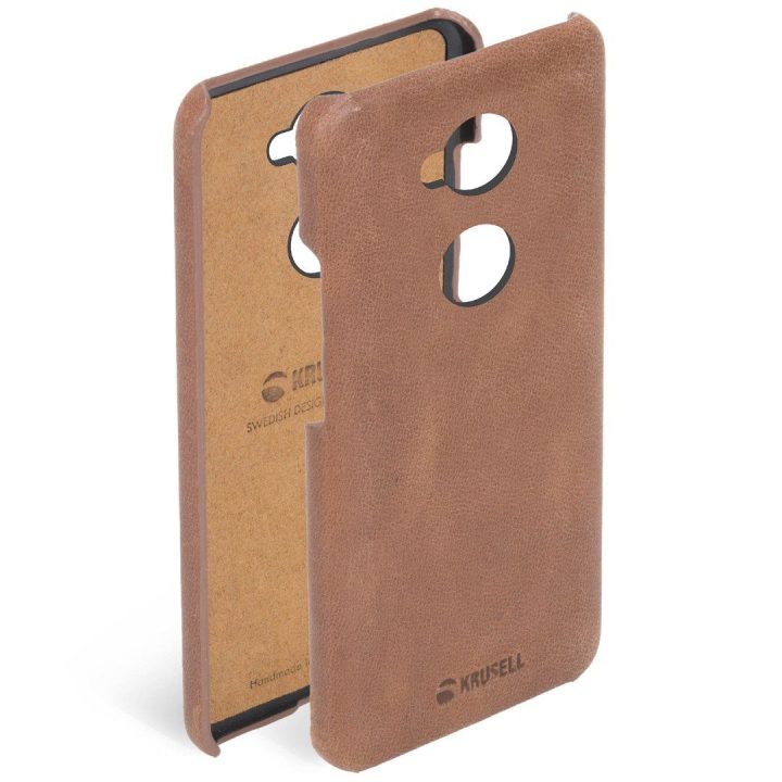 Rudas odinis dėklas Sony Xperia L2
