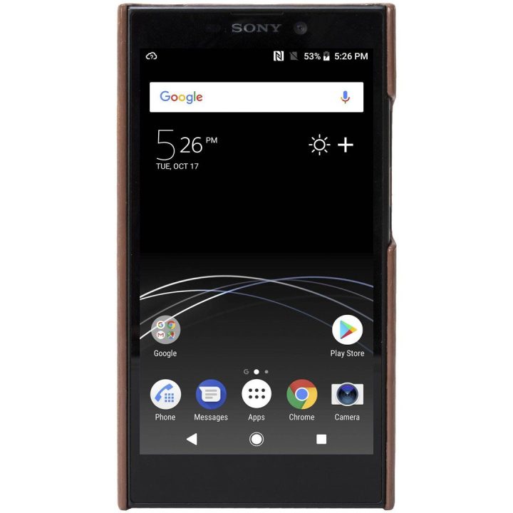Rudas odinis dėklas Sony Xperia L2