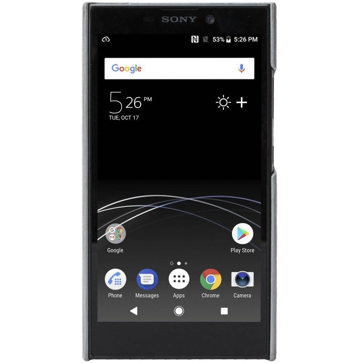 Pilkas odinis telefono dėklas Sony Xperia L2