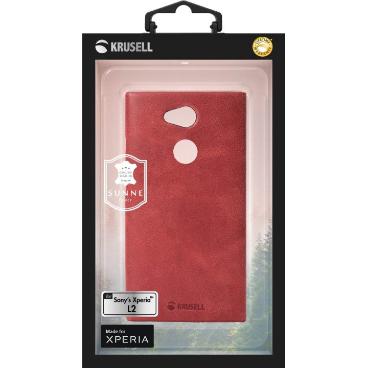 Raudonas telefono dėklas Krusell Sunne Cover Sony Xperia L2
