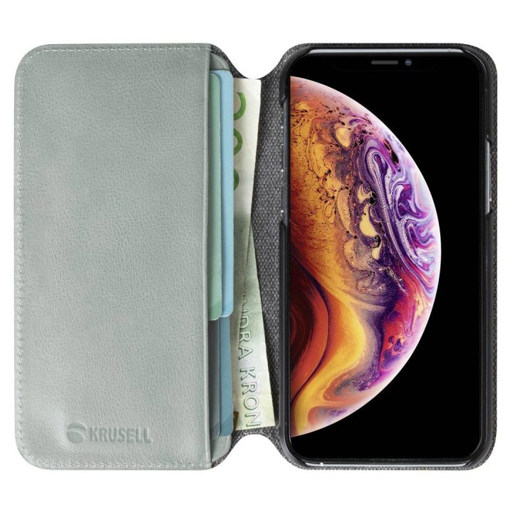 Telefono dėklas-pinigine Krusell Sunne iPhone 11 Pro, pilkas