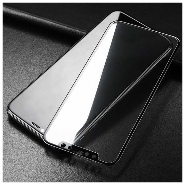 Apsauginis grūdintas stiklas iPhone XR 6.1, juodas, 10 vnt.