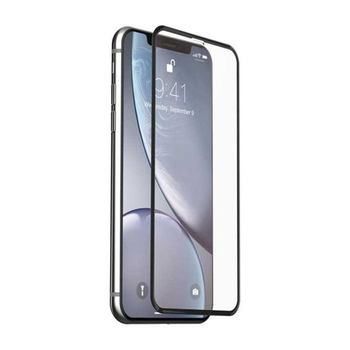 Apsauginis grūdintas stiklas iPhone XR 6.1, juodas, 10 vnt.