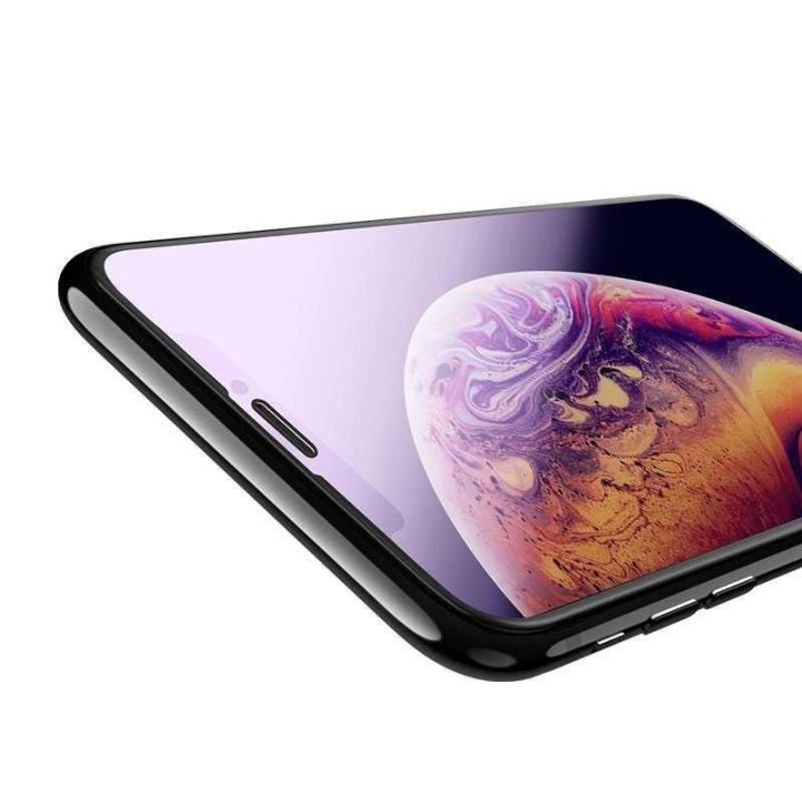 Apsauginis stiklas nuo mėlynos šviesos iPhone XR (6,1") ekranui, juodas, 10 vnt.
