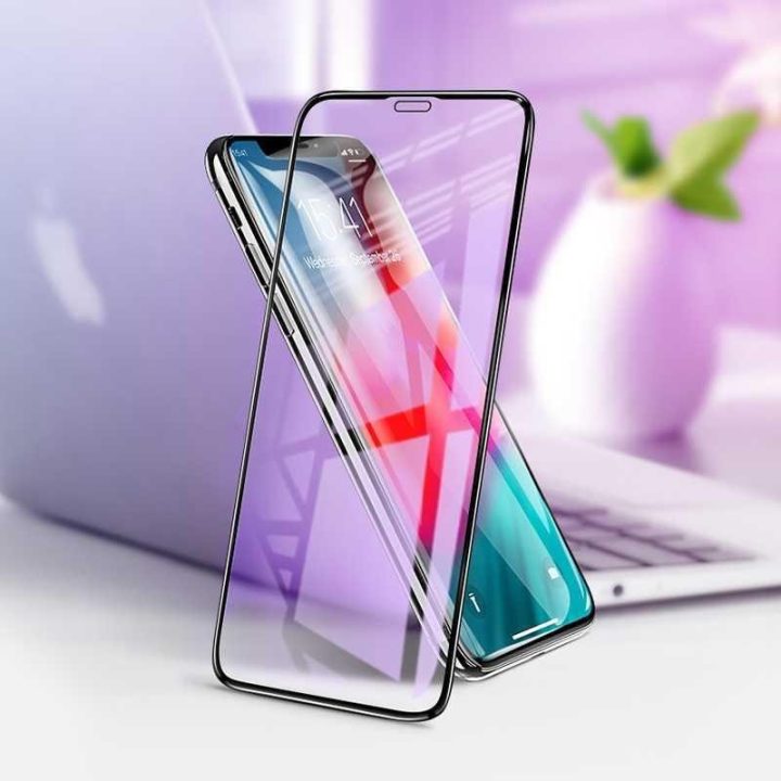 Apsauginis stiklas nuo mėlynos šviesos iPhone XR (6,1") ekranui, juodas, 10 vnt.