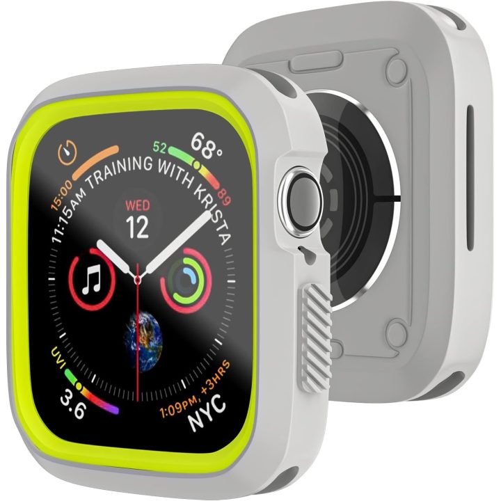 „Apple Watch 4“ 40 mm apsauginis dėklas, sidabro ir geltonos spalvos