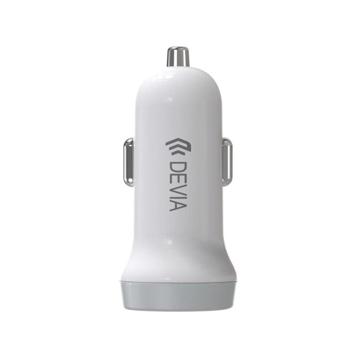 Automobilinis įkroviklis Devia Smart Series, 2 USB, 5V/3,1A, baltas