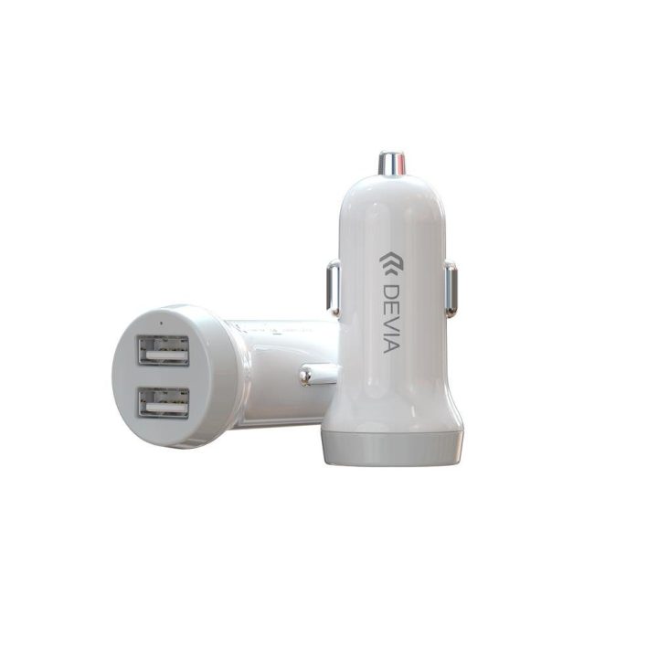 Automobilinis įkroviklis Devia Smart Series, 2 USB, 5V/3,1A, baltas