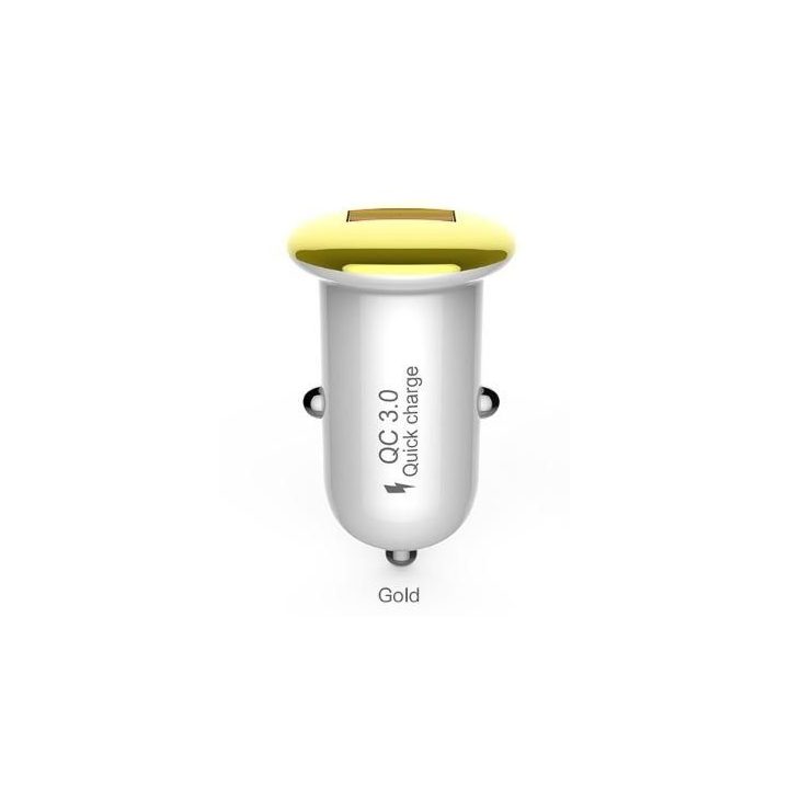 Devia Mushroom serijos automobilinis įkroviklis QC3.0 18W, auksinis