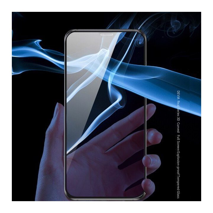 Juodas apsauginis stiklas iPhone 11 Pro Max ekranui su anti-blue-ray funkcija