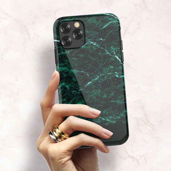Žalias telefono dėklas iPhone 11 Pro Max, Devia Marble Series