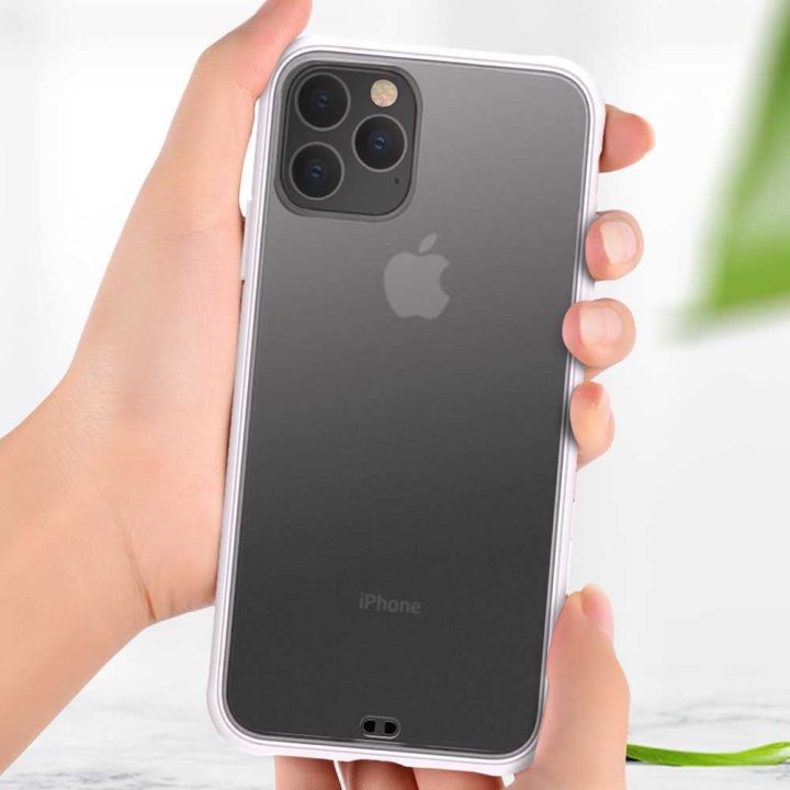 Baltas telefono dėklas iPhone 11 Pro Max modeliui