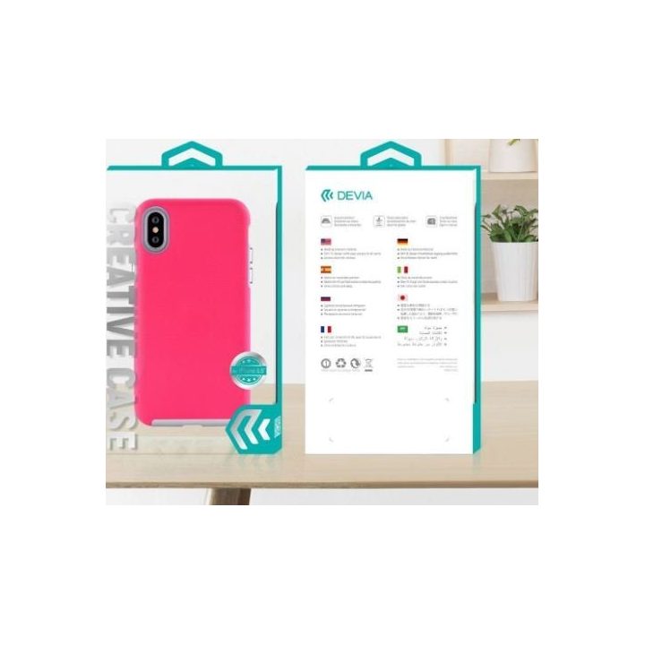 Telefono dėklas iPhone XS Max, rožinės raudonos spalvos