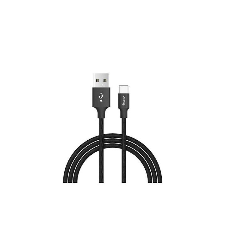 Juodas „Devia Pheez“ mikro USB laidų komplektas, 3 vnt. (25 cm, 1 m, 2 m)