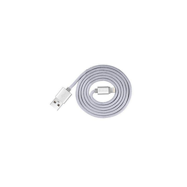 Sidabrinis Lightning įkrovimo ir duomenų perdavimo laidas Devia Fashion Series, MFi, 2,4 A, 1,2 m